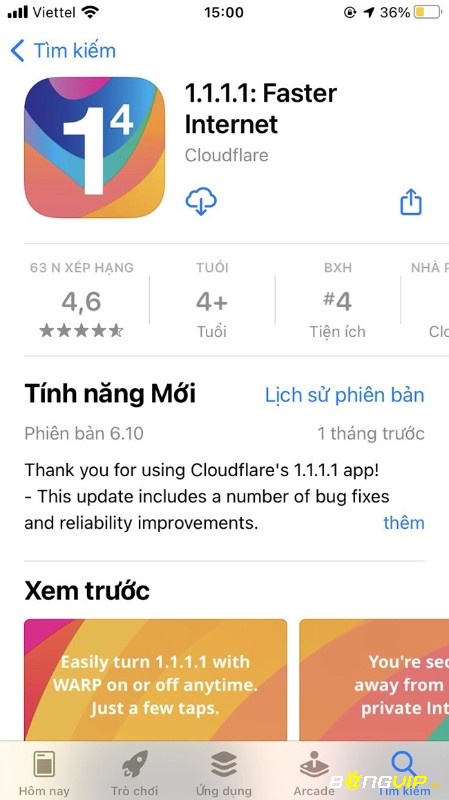 Tải về và làm theo các bước hướng dẫn dùng VPN truy cập Bongvip khi bị chặn